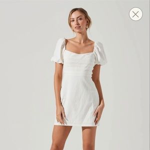 ASTR linen pleat front mini dress